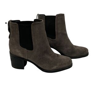 Sam Edelman Women's Gray Suede Block Heel Chelsea Boots Size 9